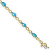 7" 10k Yellow Gold Blue Topaz and Diamond Infinity Bracelet