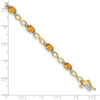 7" 10k Yellow Gold Citrine Diamond Infinity Bracelet