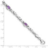 7" 10k White Gold Amethyst Bracelet