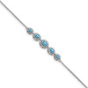 7" 14k White Gold Marquise Blue Topaz Bracelet