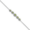 7" 14k White Gold Marquise Peridot Bracelet