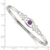 7.25" Sterling Silver Amethyst Bangle Bracelet