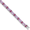 7.5" Sterling Silver Rhodium-plated Amethyst and Rhodolite Garnet Bracelet