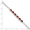 8" Sterling Silver Rhodium-plated Garnet Bracelet