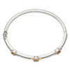 7.25" Sterling Silver & 14k Yellow Gold Citrine Bangle Bracelet