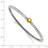 Sterling Silver & 14k Yellow Gold 6mm Citrine Hinged Bangle Bracelet