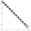 7" Sterling Silver Rhodium-plated Sapphire & White Topaz Tennis Bracelet