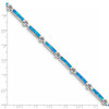 7.25" Sterling Silver Rhodium-plated Lab Created Opal Bars Bracelet