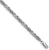 7.5" Sterling Silver Polished Tanzanite XOXO Bracelet