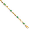 7" 14k Yellow Gold Diamond and Oval Emerald Bracelet BM4475-EM-001-YA