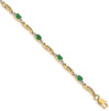7" 14k Yellow Gold Diamond and Oval Emerald Bracelet BM4476-EM-001-YA