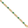 7" 14k Yellow Gold Diamond and Oval Emerald Bracelet BM4477-EM-001-YA