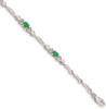 7" 14k White Gold Diamond and Emerald Bracelet BM4479-EM-001-WA