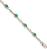 7" 14k White Gold Diamond and Emerald Bracelet BM4484-EM-001-WA