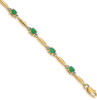 7" 14k Yellow Gold Diamond and Oval Emerald Bracelet BM4484-EM-001-YA