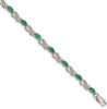 7" 14k White Gold Diamond and Emerald Infinity Bracelet BM4485-EM-015-WA