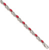 7" 14k White Gold Diamond and Ruby Infinity Bracelet BM4485-RU-015-WA