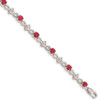 7" 14k White Gold Diamond and Ruby Bracelet BM4486-RU-010-WA