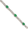 7" 14k White Gold Diamond and Emerald Infinity Bracelet BM4490-EM-020-WA