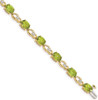 7" 14k Yellow Gold Peridot and Diamond Bracelet