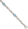 7" 14k White Gold Blue Topaz Bracelet BM4497-BT-W