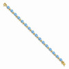 7" 14k Yellow Gold Blue Topaz Bracelet