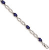 7" 14k White Gold Infinity Diamond and Sapphire Bracelet