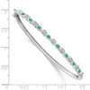 7" 14k White Gold Emerald and Diamond Bangle Bracelet