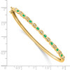 7" 14k Yellow Gold Emerald and Diamond Bangle Bracelet