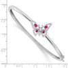 7" 14k White Gold Ruby and Diamond Butterfly Bangle Bracelet