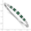 14k White Gold Lab Grown Diamond SI1/SI2 GHI Lab-Created Emerald Bangle Bracelet