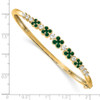 14k Gold Lab Grown Diamond SI1/SI2 GHI Lab-Created Emerald Bangle Bracelet
