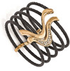 7" Edward Mirell Black Titanium & Bronze White Sapphire 5-Flex Bangle Bracelet