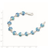 7" Sterling Silver Lab-Created Blue Opal Inlay Shell Bracelet