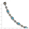 7.5" Sterling Silver & 14k Yellow Gold Swiss Blue Topaz Bracelet QTC401