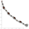 7.25" Sterling Silver & 14k Yellow Gold Oval Garnet Bracelet