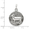 Sterling Silver Polished Antiqued Finish Aries Horoscope Pendant