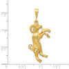 14k Yellow Gold Satin Diamond-cut Aries Zodiac Pendant