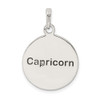 Sterling Silver Polished Antiqued Finish Capricorn Horoscope Pendant