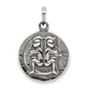 Sterling Silver Polished Antiqued Finish Gemini Horoscope Pendant