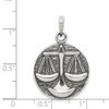 Sterling Silver Polished Antiqued Finish Libra Horoscope Pendant