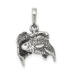 Sterling Silver Antiqued Pisces Pendant