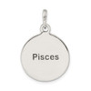 Sterling Silver Polished Antiqued Finish Pisces Horoscope Pendant