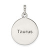 Sterling Silver Polished Antiqued Finish Taurus Horoscope Pendant