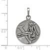 Sterling Silver Polished Antiqued Finish Virgo Horoscope Pendant