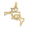 14k Yellow Gold Solid Maryland State Pendant