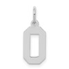 Sterling Silver Rhodium-plated Small Polished Number 0 Charm