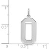 Sterling Silver Rhodium-plated Large Polished Number 0 Charm