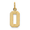 14k Yellow Gold Casted Small Diamond-Cut Number 0 Charm
