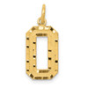 14k Yellow Gold Casted Medium Diamond-Cut Number 0 Charm